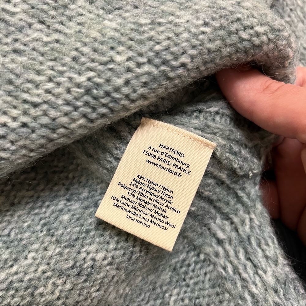 Hartford Blue Mohair Wool Blend Sweater - size 3 - Picture 7 of 10